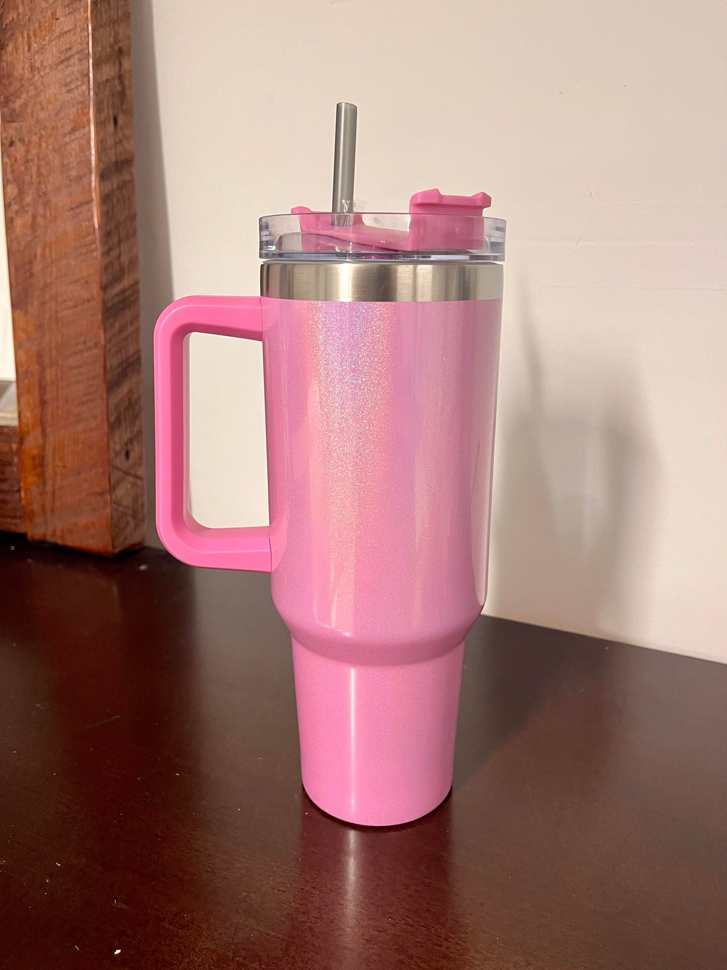 Light Pink Glitter 40oz Tumbler